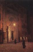 unknow artist Street at night china oil painting artist